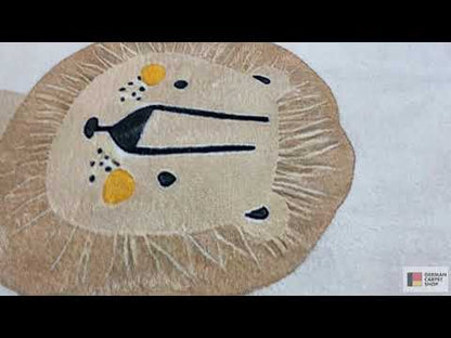 子ども用ラグ「ライオン」、ベージュ、140x200 cm