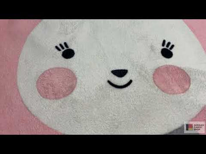 円形子ども用ラグ うさぎ、160 cm