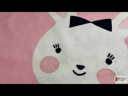 円形子ども用ラグ うさぎ、120 cm