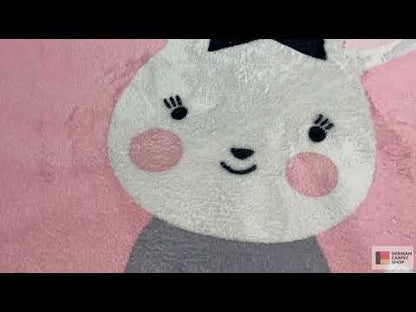 円形子ども用ラグ うさぎ、100 cm