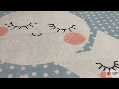子ども用ラグ「星の世界」、ブルー、140x200 cm
