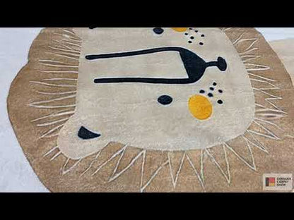 子ども用ラグ「ライオン」、ベージュ、160x230 cm