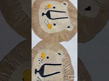 子ども用ラグ「ライオン」、ベージュ、90x160 cm
